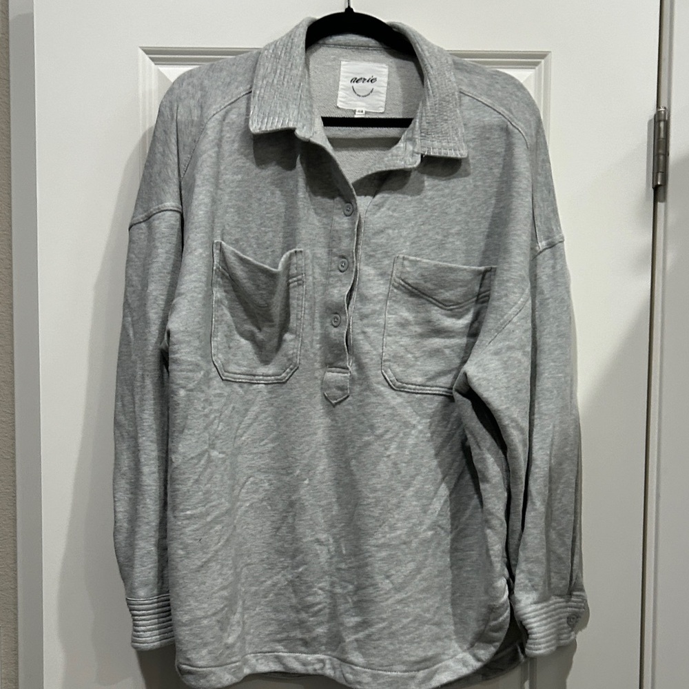 Aerie oversized button up sweatshirt Large